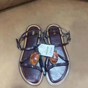 Zara Dark Brown Strappy Sandals
